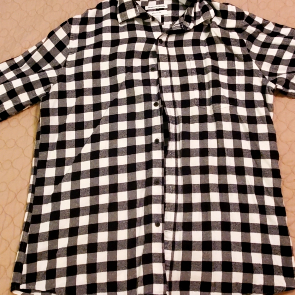 Amazon essentials plaid button up